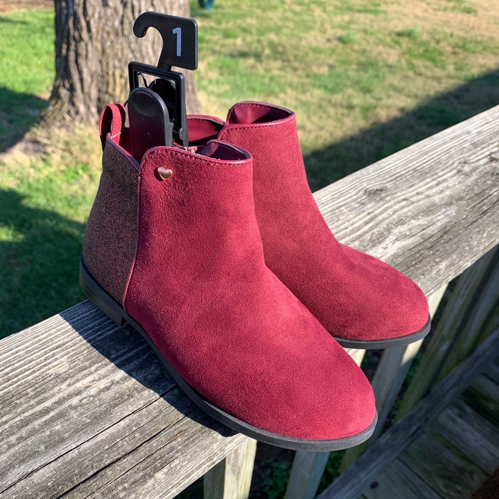 WONDER NATION Kids Ankle Boot Red Zipper